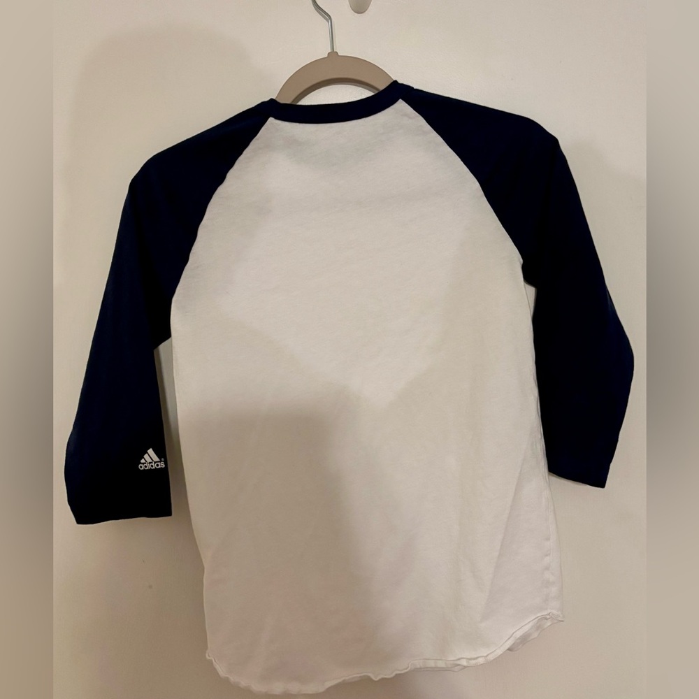 Adidas - Boys Size L - Navy & White Baseball Length Sleeve Shirt - Picture 3 of 3